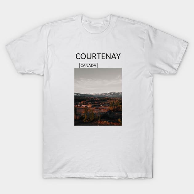 Courtenay British Columbia Canada Nature Landscape Rocky Mountains Souvenir Present Gift for Canadian T-shirt Apparel Mug Notebook Tote Pillow Sticker Magnet T-Shirt by Mr. Travel Joy